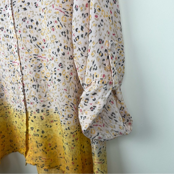 Zac & Rachel Ombré Asymmetrical Hem Button Women Size XL Coverup light 0212 - Picture 2 of 10